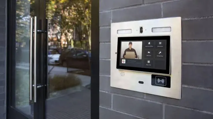 Gate intercom system installed at an entrance